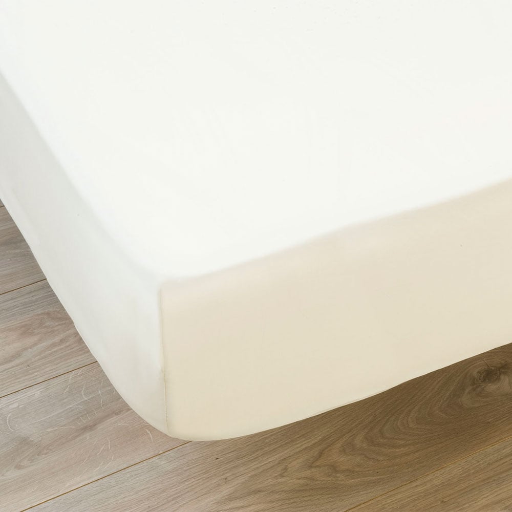Drap housse Percale ivoire