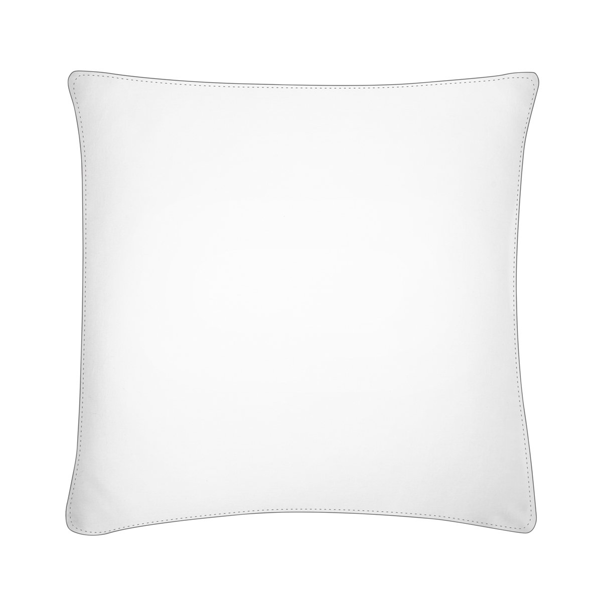 Taie d'oreiller PW satin lavé white finition grey