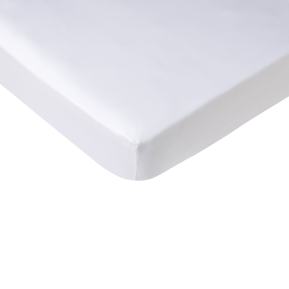 Drap housse PURE WHITE satin lavé blanc
