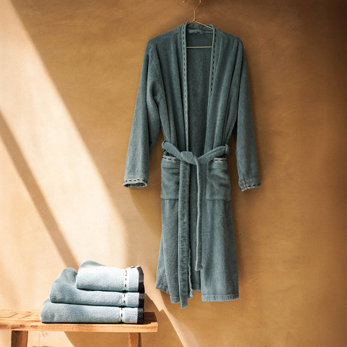 Peignoir PURE WHITE - Coton Modal - Bleu