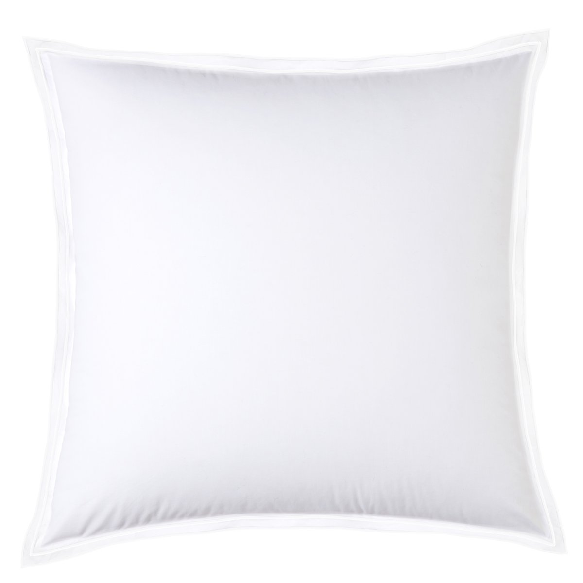 Taie d'oreiller PURE WHITE percale lavée blanc - finition blanche