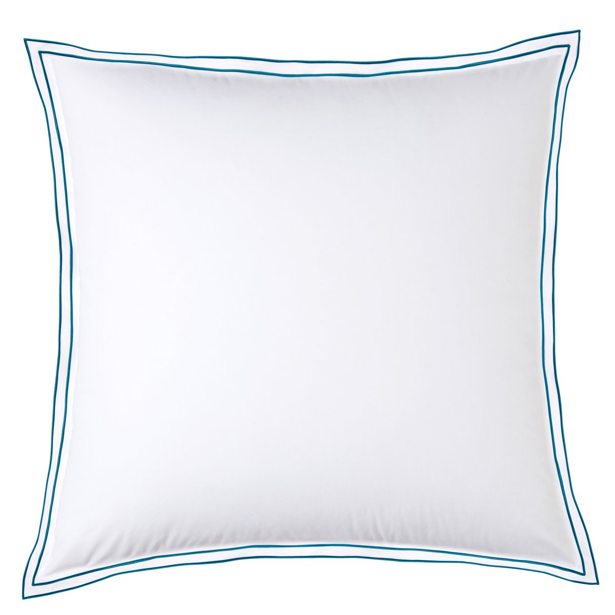 Taie d'oreiller PURE WHITE percale lavée blanc - finition paon