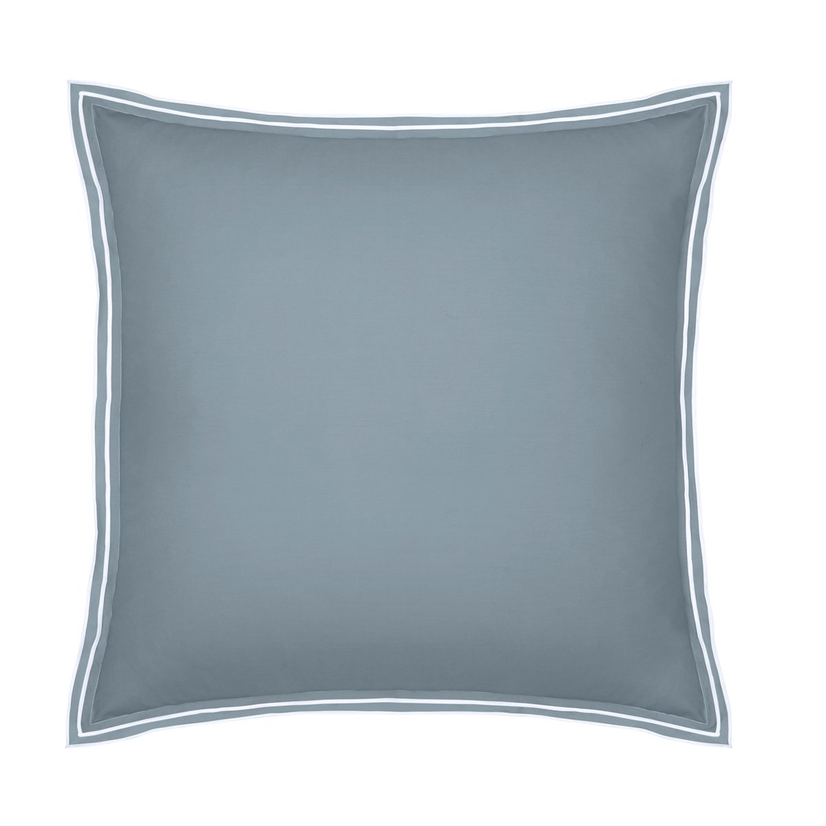 Taie d'oreiller PURE WHITE percale lavée blue - finition white