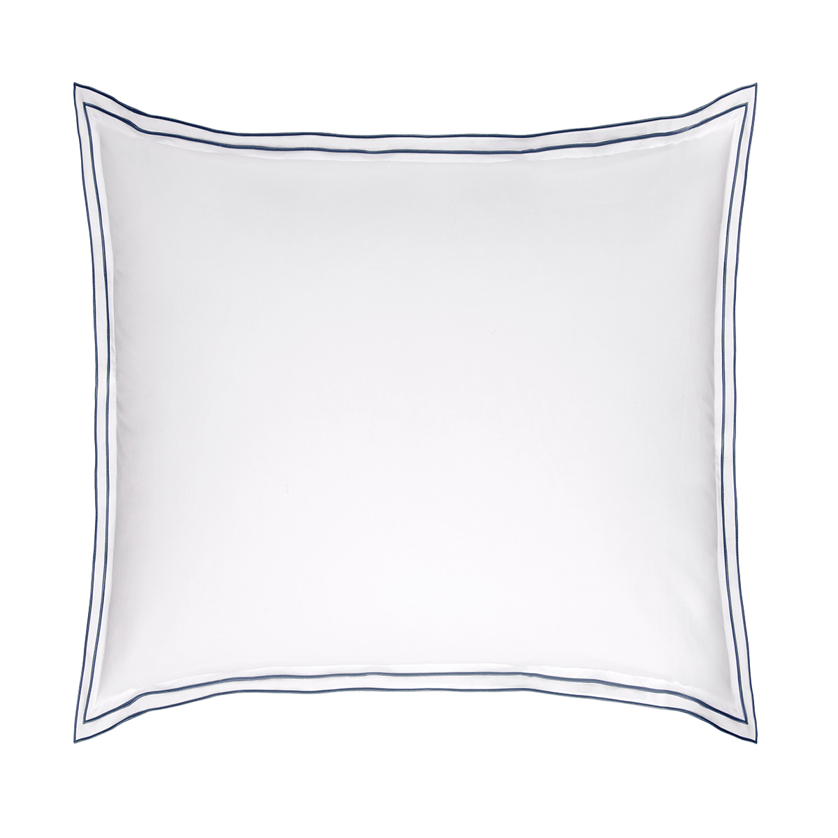 Taie d'oreiller PURE WHITE percale lavée blanc - finition denim