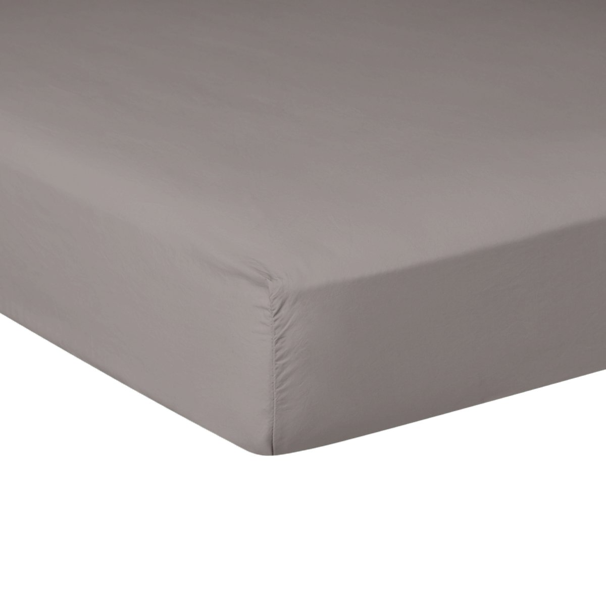 Drap housse PURE WHITE percale lavée cocoa