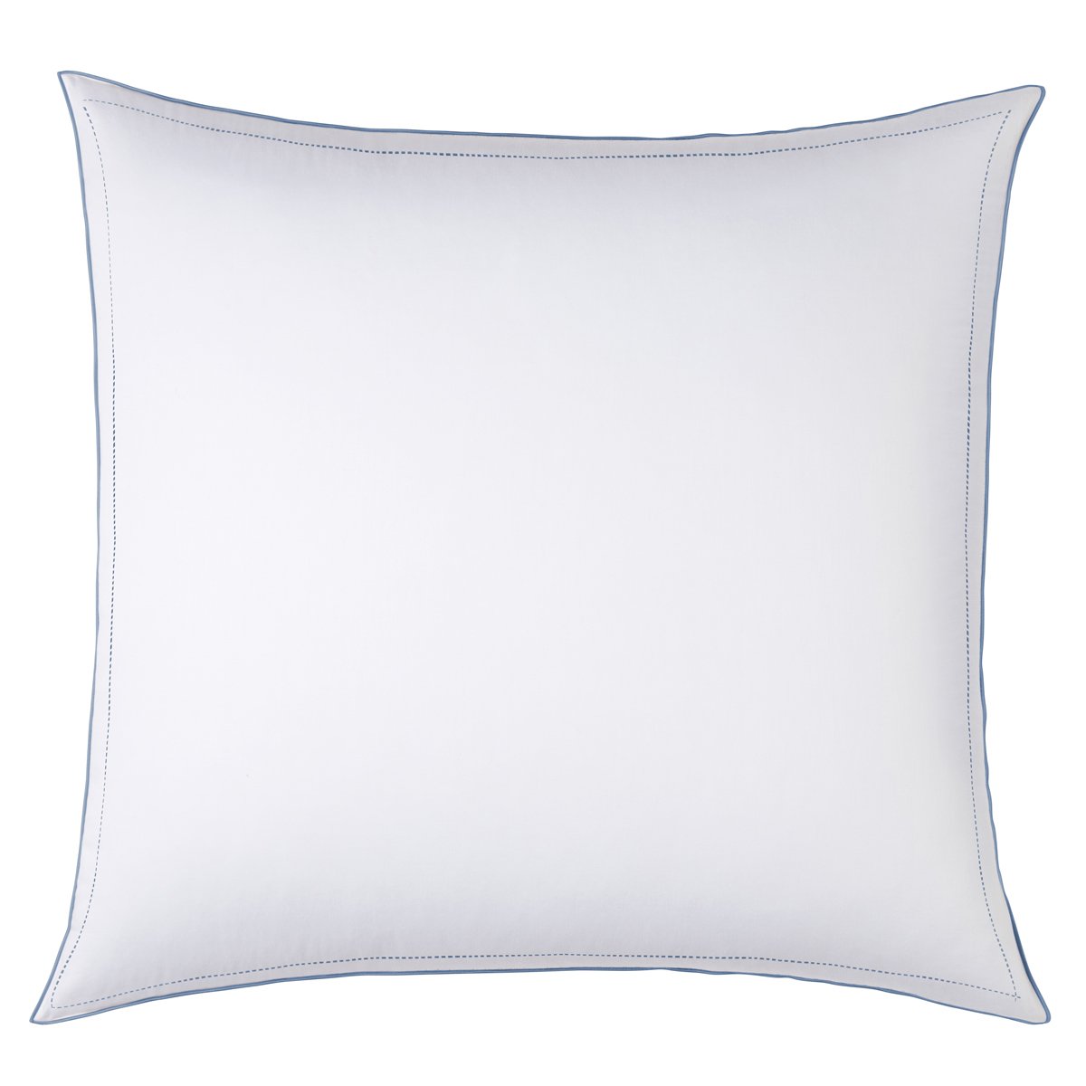 Taie d'oreiller PURE WHITE satin lavé blanc - finition denim